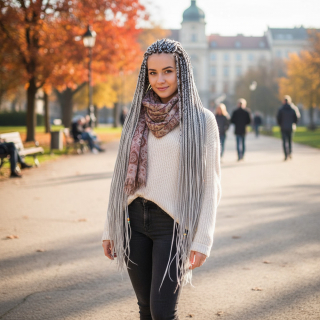  Afrika Örgüsü Ve Rasta İçin Sentetik Saç - Açık Gri