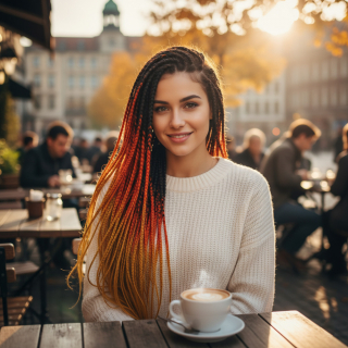 Afrika Örgüsü Ve Rasta İçin Sentetik Ombreli Saç - Siyah / Bakır / Karamel 3-23